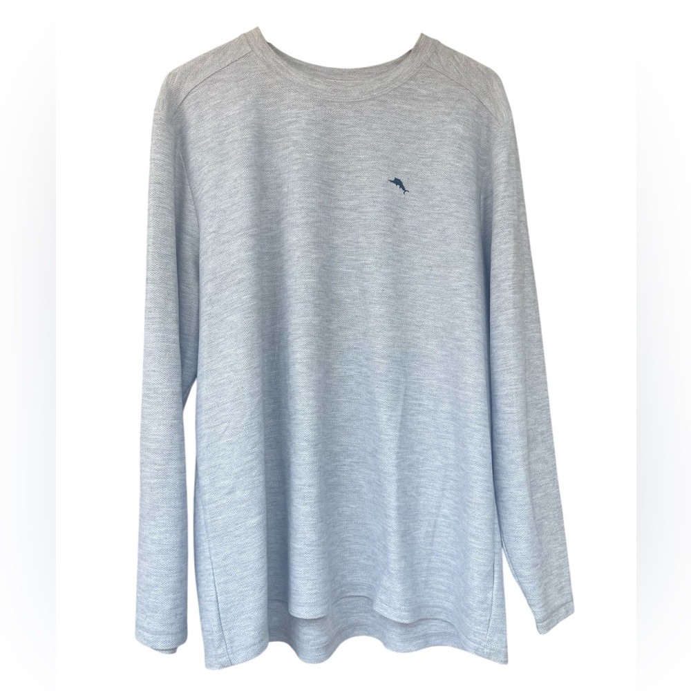 Tommy Bahama Men’s size XL LS grey pullover logo preppy coastal resort
